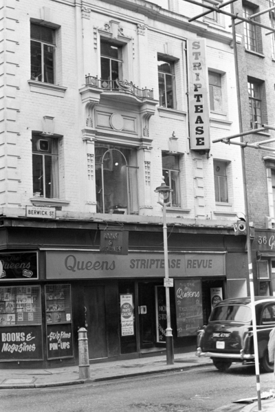 37 Berwick Street 1972 March - Queens striptease revue.jpg. Click on the picture to enlarge